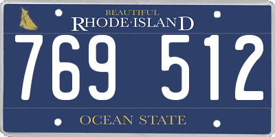 RI license plate 769512