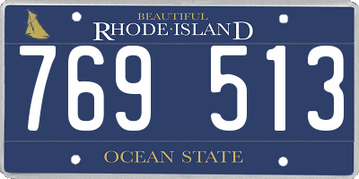 RI license plate 769513