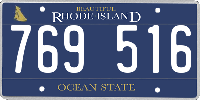 RI license plate 769516