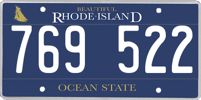 RI license plate 769522