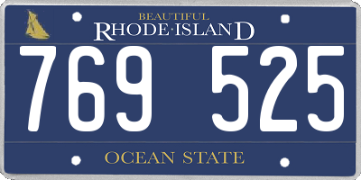 RI license plate 769525