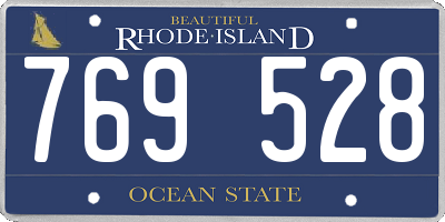 RI license plate 769528