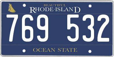 RI license plate 769532