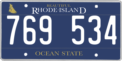 RI license plate 769534