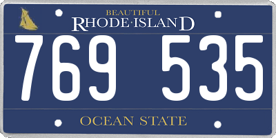 RI license plate 769535