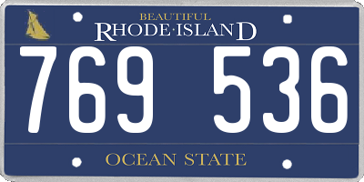 RI license plate 769536