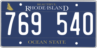 RI license plate 769540