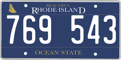RI license plate 769543
