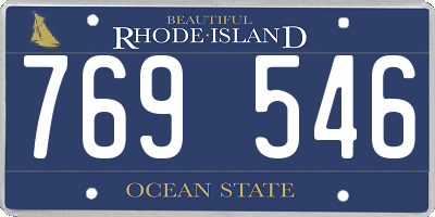 RI license plate 769546