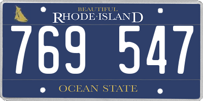 RI license plate 769547