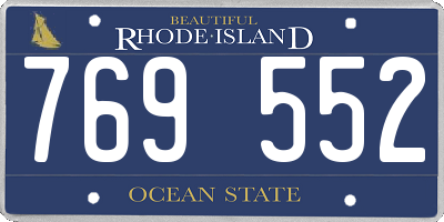 RI license plate 769552