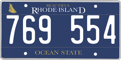 RI license plate 769554
