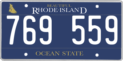RI license plate 769559