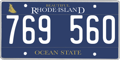 RI license plate 769560