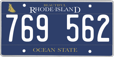 RI license plate 769562