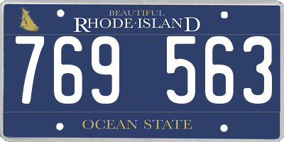 RI license plate 769563