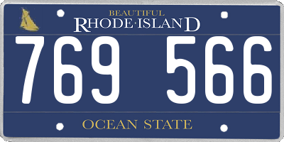 RI license plate 769566