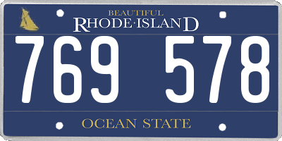 RI license plate 769578