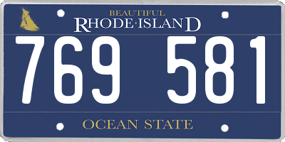 RI license plate 769581