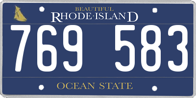 RI license plate 769583