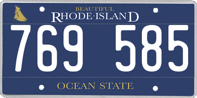 RI license plate 769585