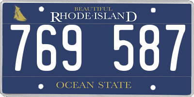 RI license plate 769587