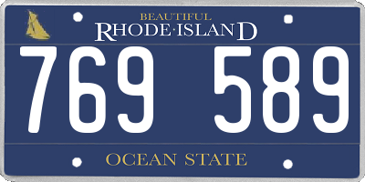 RI license plate 769589
