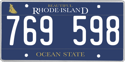 RI license plate 769598