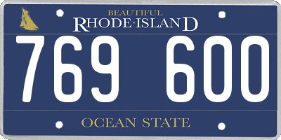 RI license plate 769600