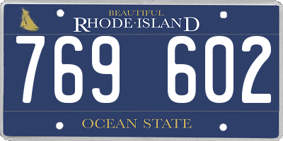 RI license plate 769602
