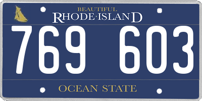 RI license plate 769603