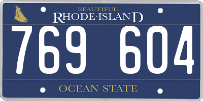 RI license plate 769604