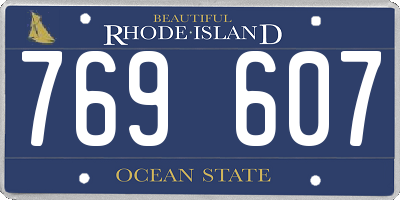 RI license plate 769607