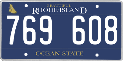 RI license plate 769608