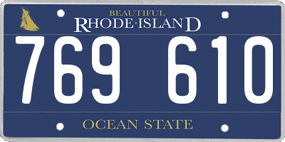 RI license plate 769610