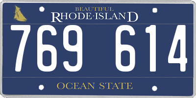 RI license plate 769614