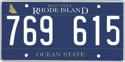 RI license plate 769615
