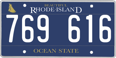 RI license plate 769616