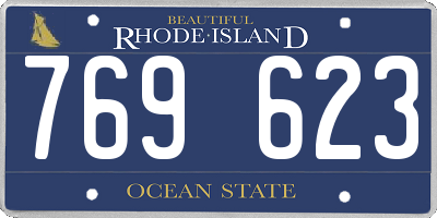 RI license plate 769623