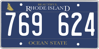 RI license plate 769624