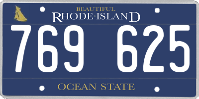 RI license plate 769625