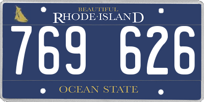 RI license plate 769626