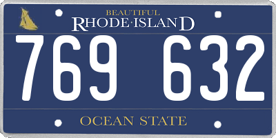RI license plate 769632