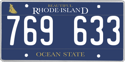 RI license plate 769633