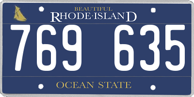 RI license plate 769635