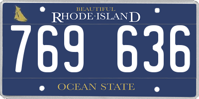 RI license plate 769636