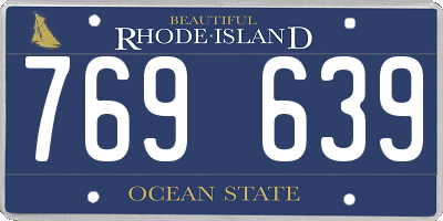 RI license plate 769639
