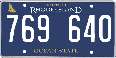 RI license plate 769640