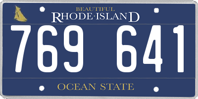RI license plate 769641
