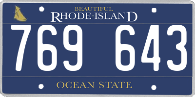 RI license plate 769643
